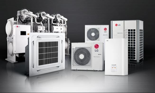 LG Multi V VRF outdoor units with cassette indoor unit for multi-zone buildings