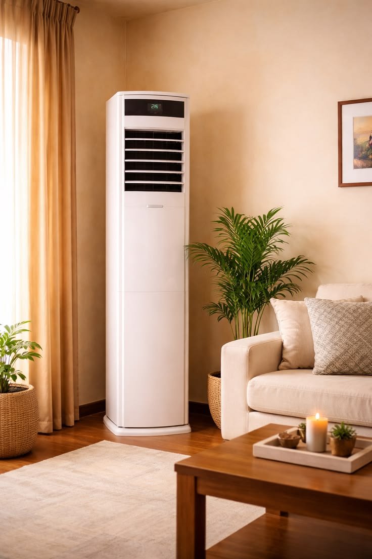 A wall mounted split air conditioner installed in a home