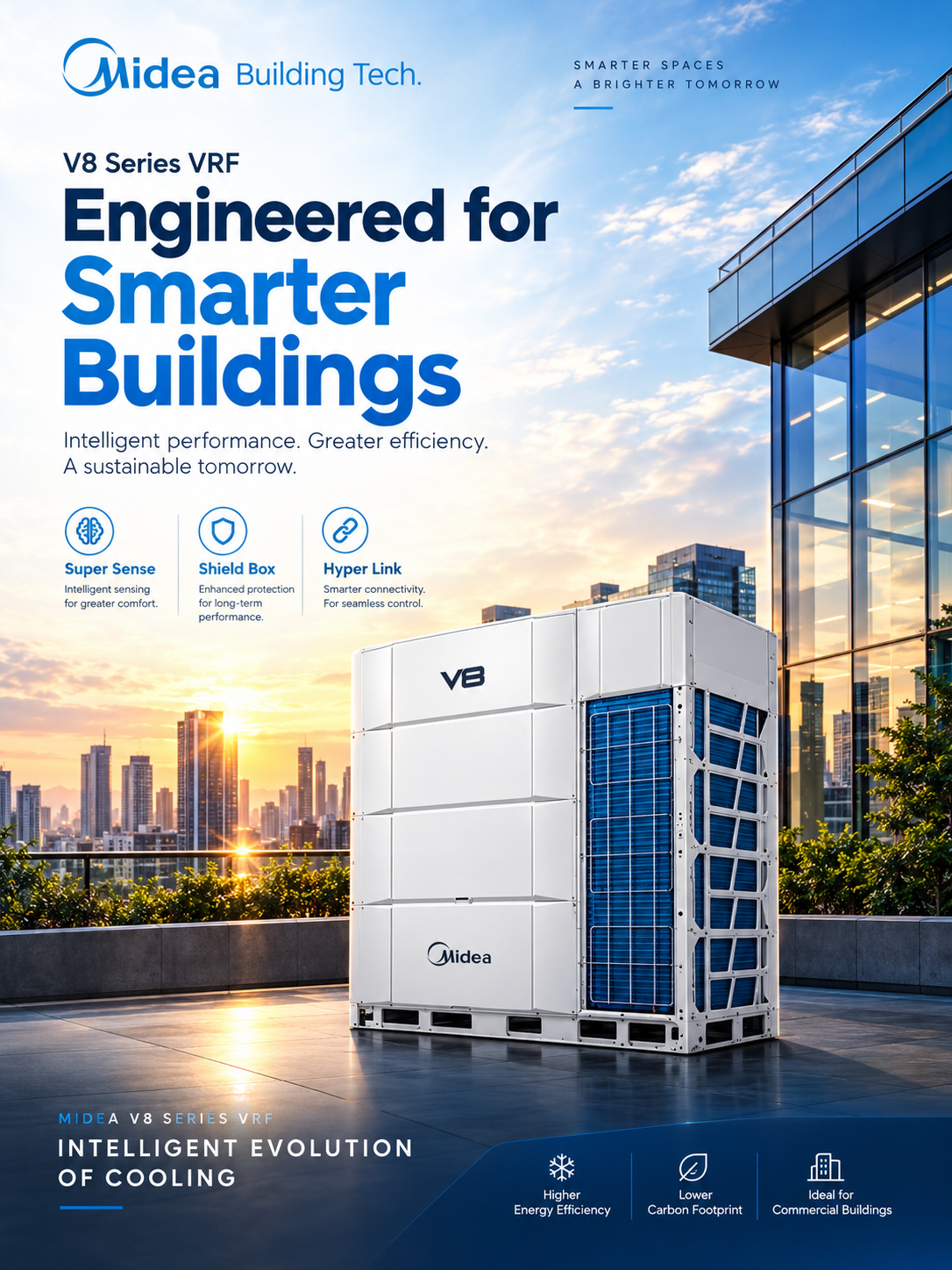 Variable refrigerant flow system on a commercial building rooftop